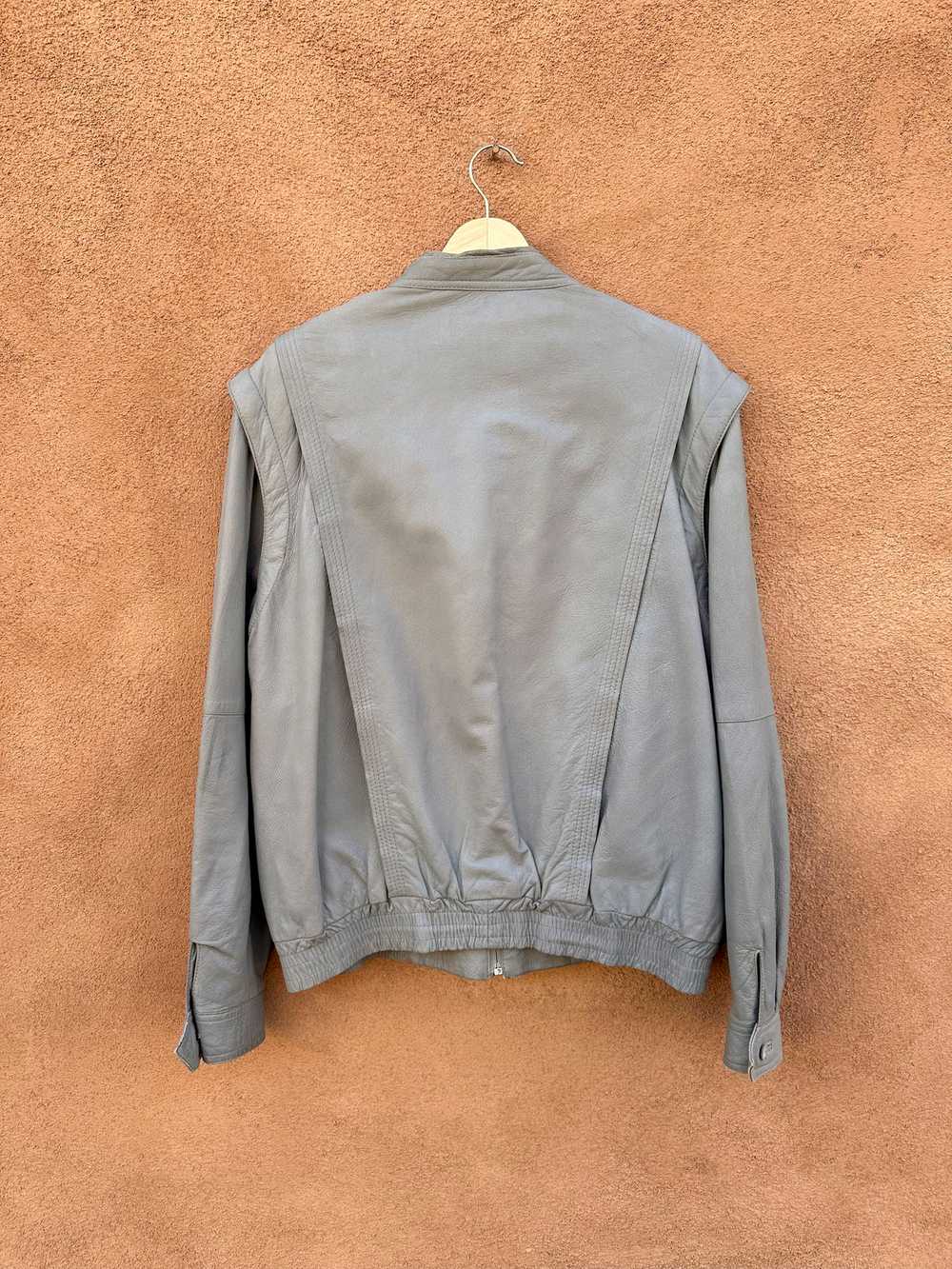 1980's Gray leather Bomber by Marcol - Soft - as … - image 2