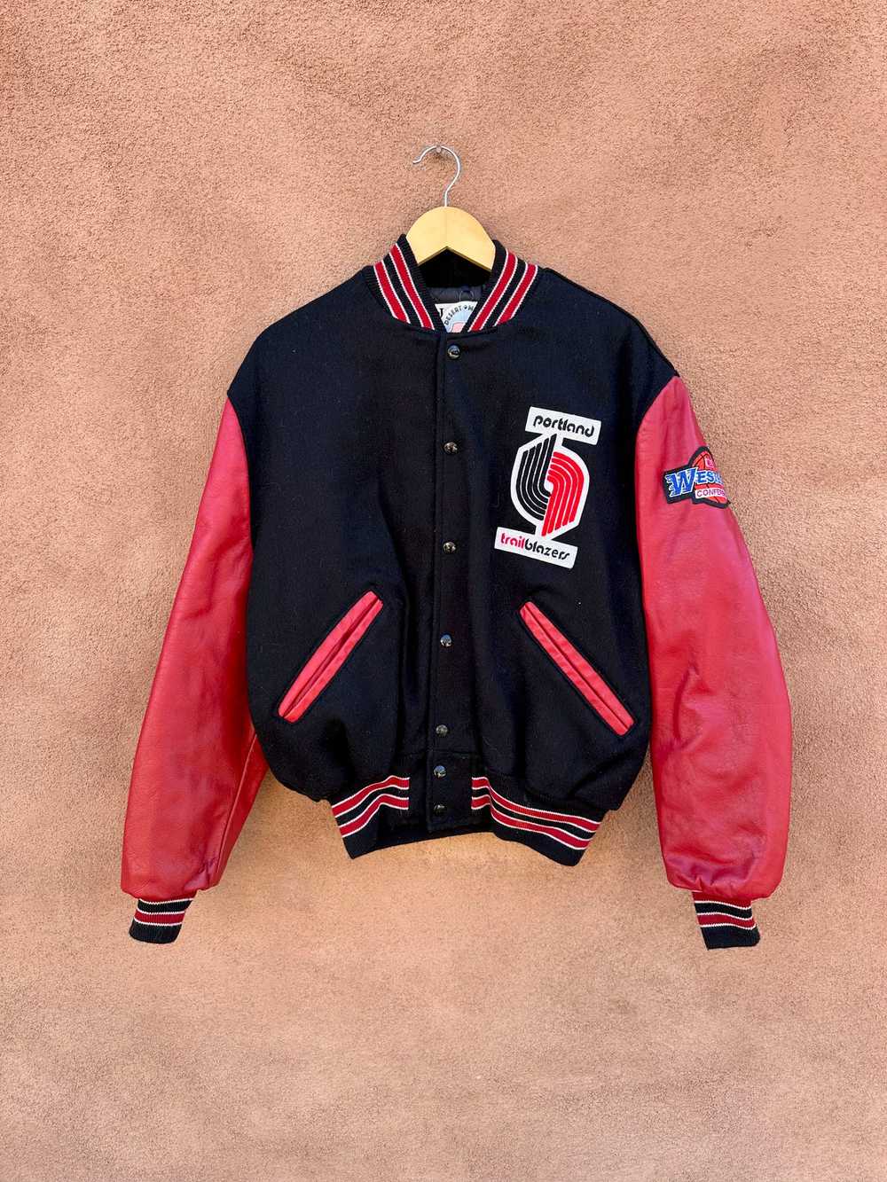 Portland Trailblazers Wool/Leather Letterman by D… - image 1