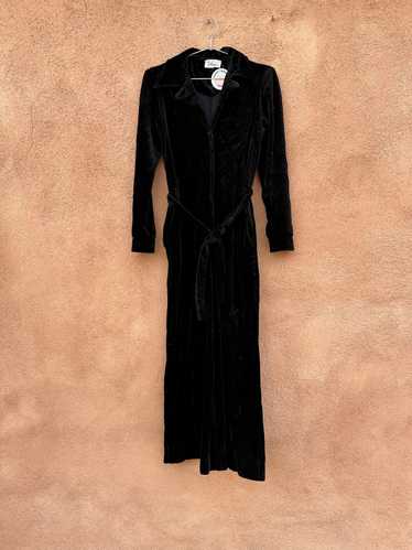 Black Velour 1960's Belted Jumpsuit by The Kollect