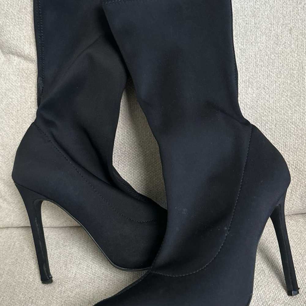 Women's Pointed-Toe Sock-Style Stiletto Boots in … - image 3