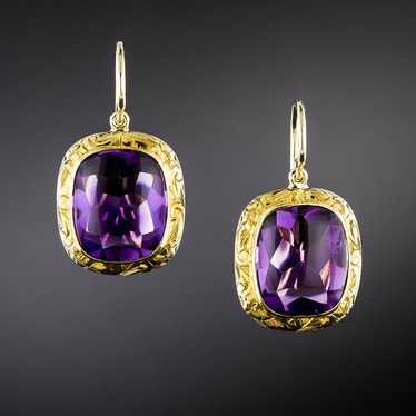 Victorian Amethyst Dangle Earrings - image 1