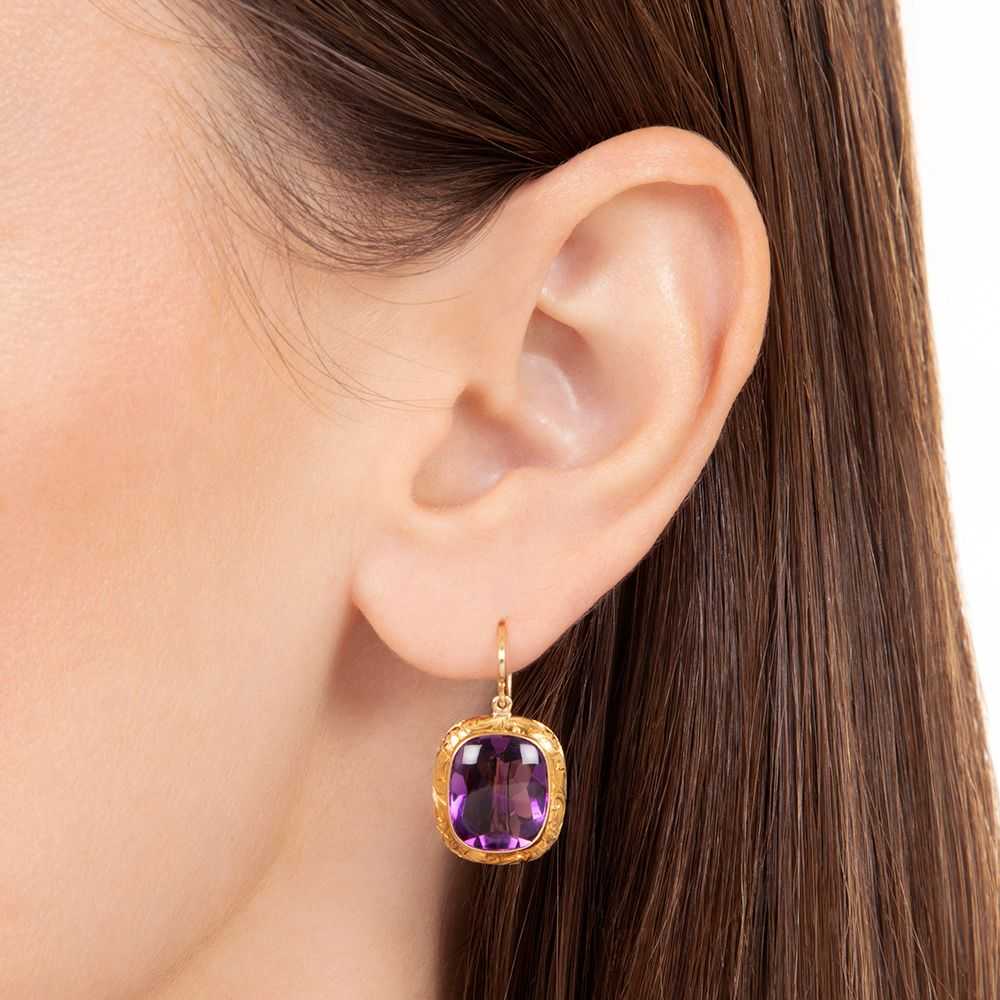 Victorian Amethyst Dangle Earrings - image 3