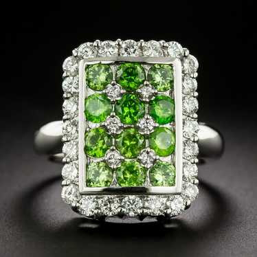 Estate Demantoid Garnet and Diamond Ring