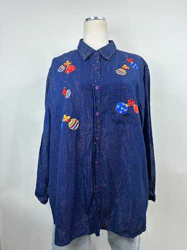 Bobbie Brooks Holiday Button Down Shirt