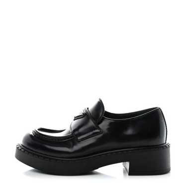 PRADA Spazzolato Metal Triangle Logo 50mm Loafers 