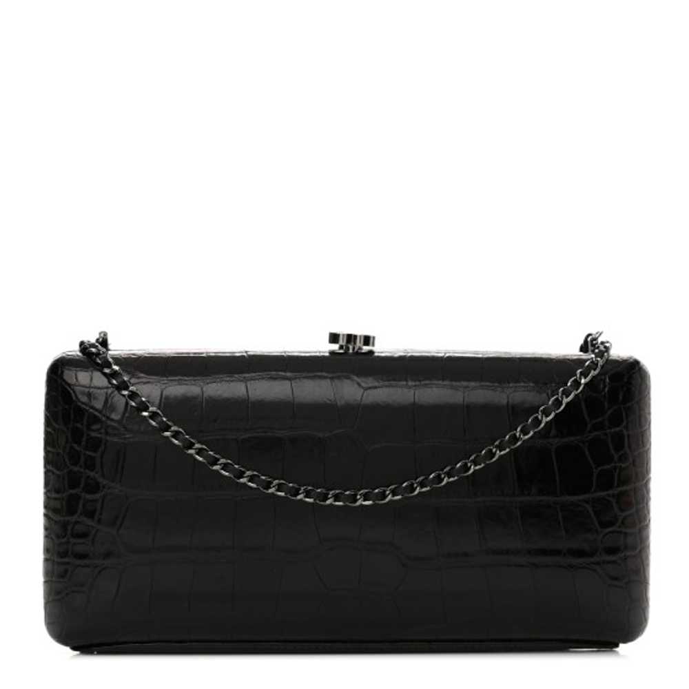 CHANEL Alligator Chain Clutch Black - image 1