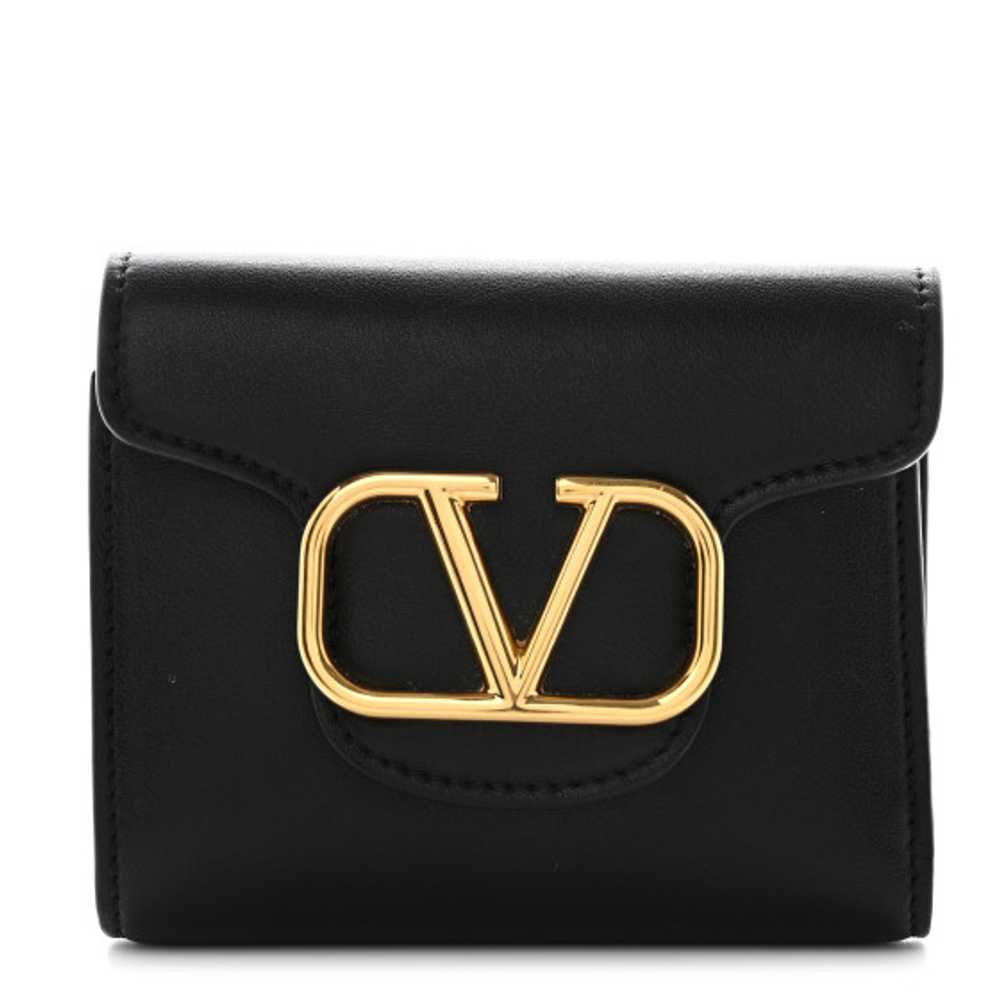 VALENTINO GARAVANI Calfskin Small Loco Wallet Bla… - image 1