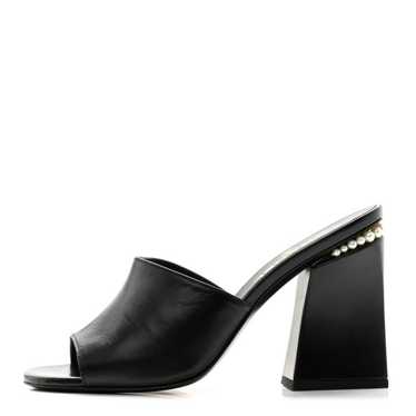 CHANEL Shiny Goatskin Pearl Mule 40 Black - image 1