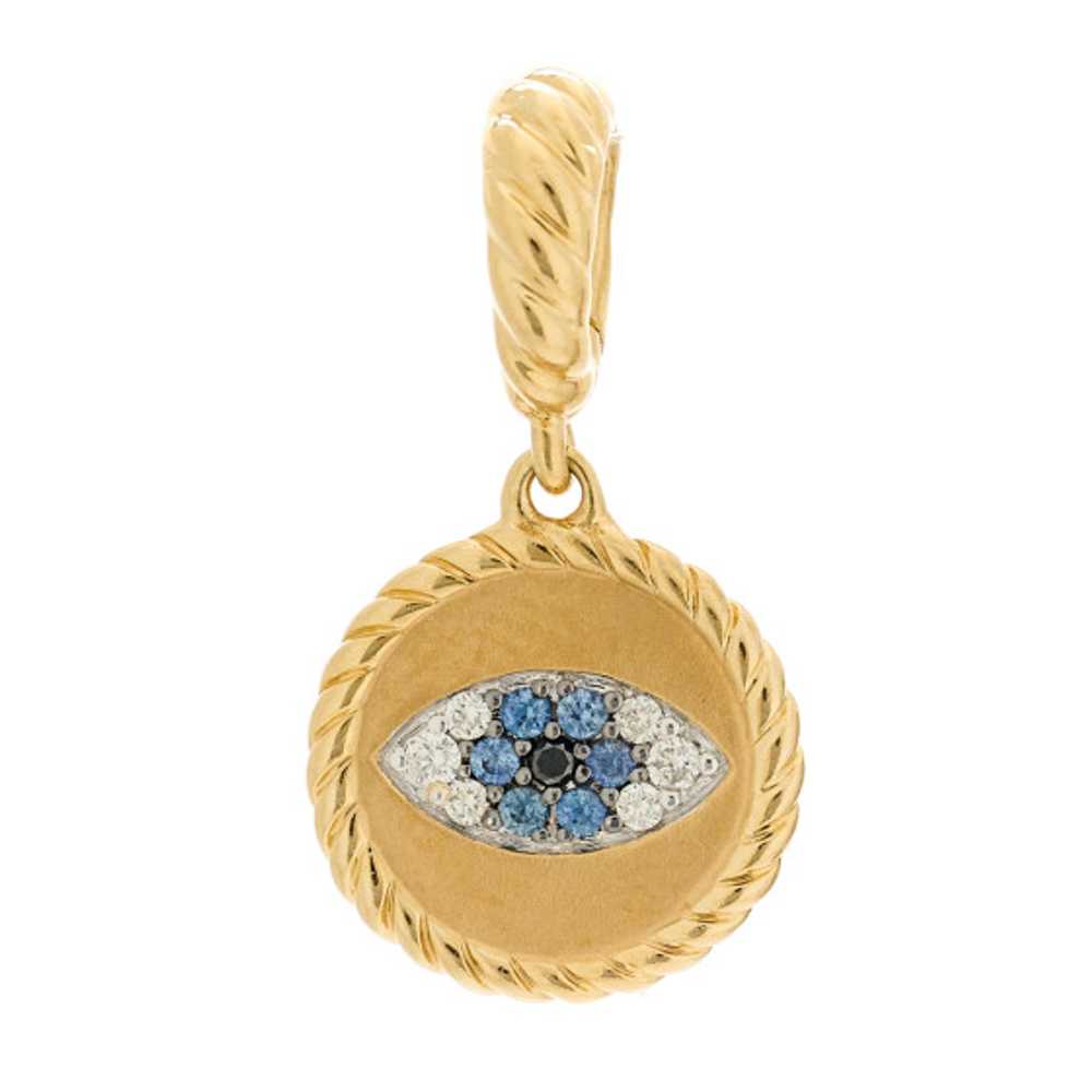 DAVID YURMAN 18K Yellow Gold Blue Sapphire Diamon… - image 1