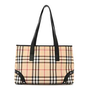 BURBERRY Vintage Check Studded Tote Black