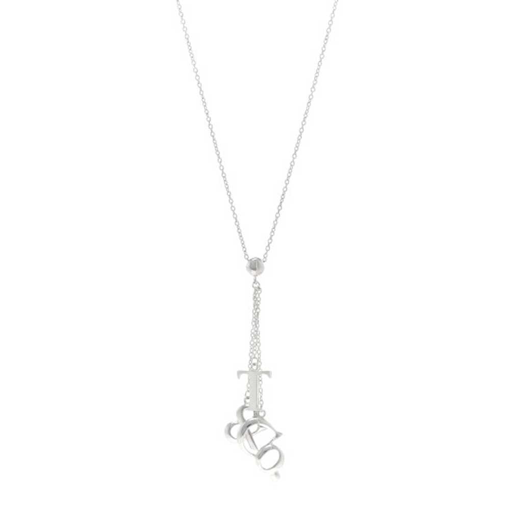 TIFFANY Sterling Silver Letters Lariat Necklace - image 1