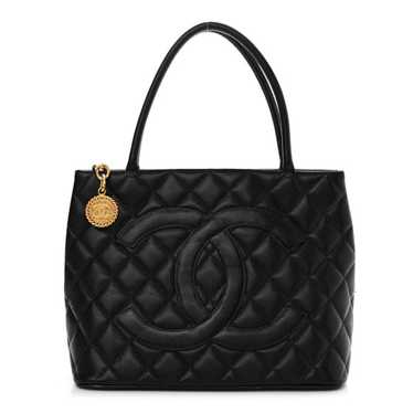 CHANEL Caviar Quilted Medallion Tote Black