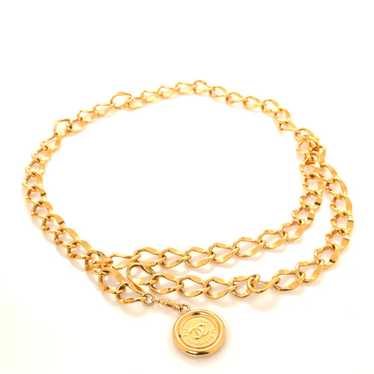 CHANEL Metal Chain CC Medallion Belt Gold