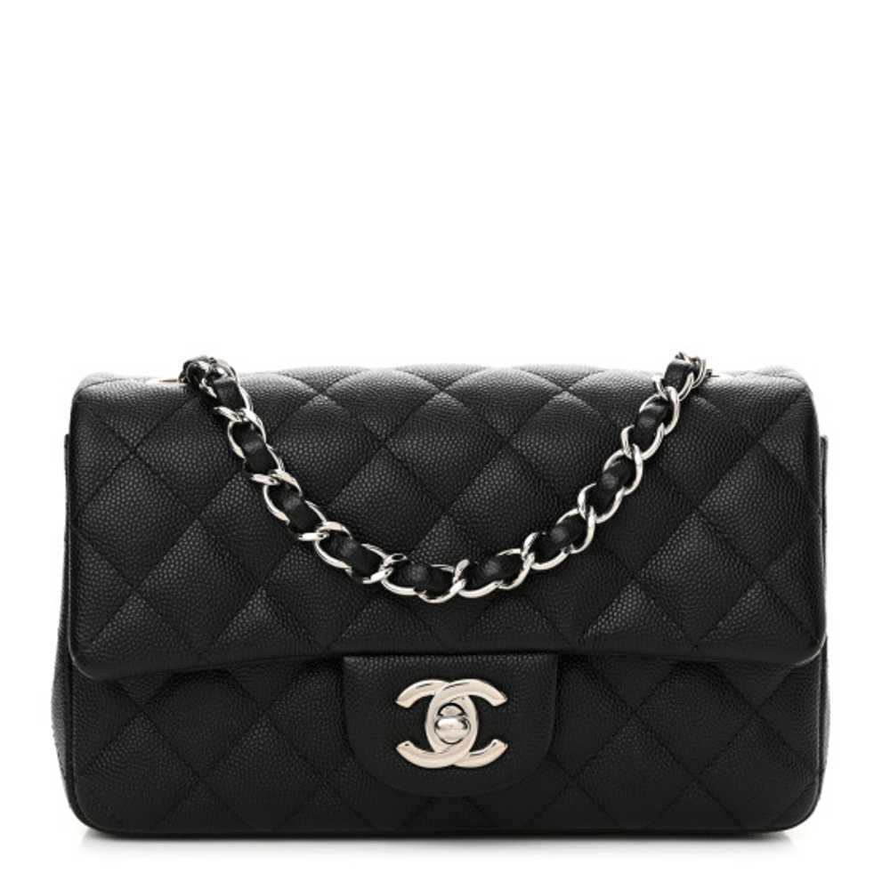 CHANEL Caviar Quilted Mini Rectangular Flap Black - image 1