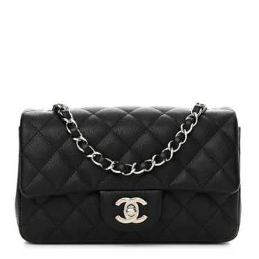 CHANEL Caviar Quilted Mini Rectangular Flap Black - image 1