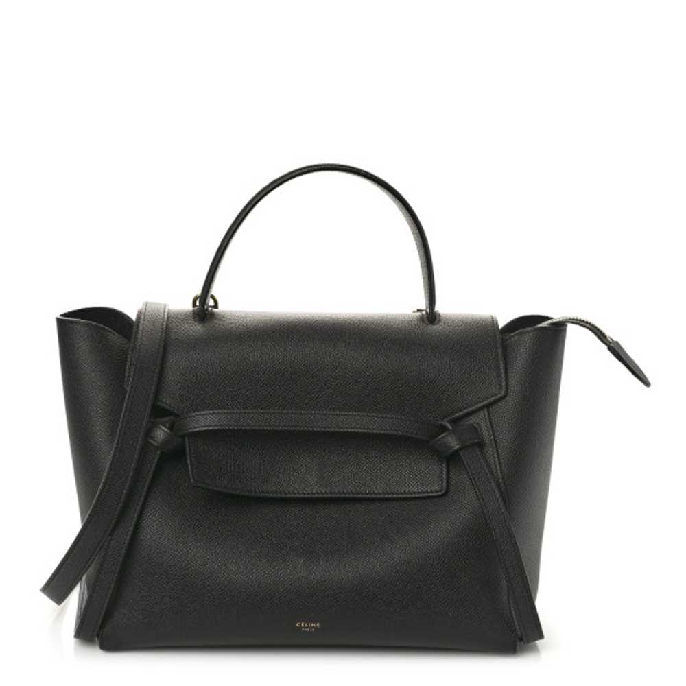 CELINE Grained Calfskin Mini Belt Bag Black - image 1