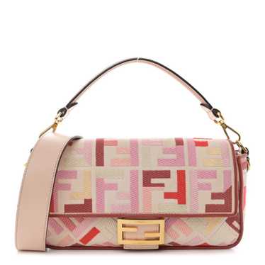 FENDI Canvas Vitello King FF Embroidered Baguette… - image 1