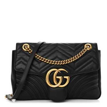 GUCCI Calfskin Matelasse Medium GG Marmont Shoulde