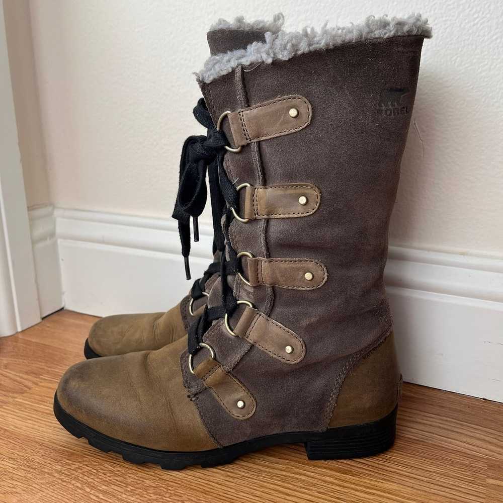 Sorel Emelie Lace waterproof mid-calf gray suede … - image 2