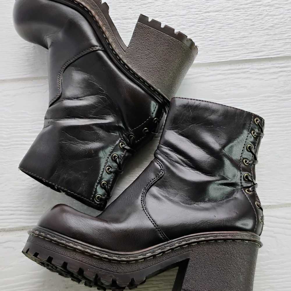 L.e.i. 90's Chunky Dannie Boots Black Sz 8 Grunge… - image 1