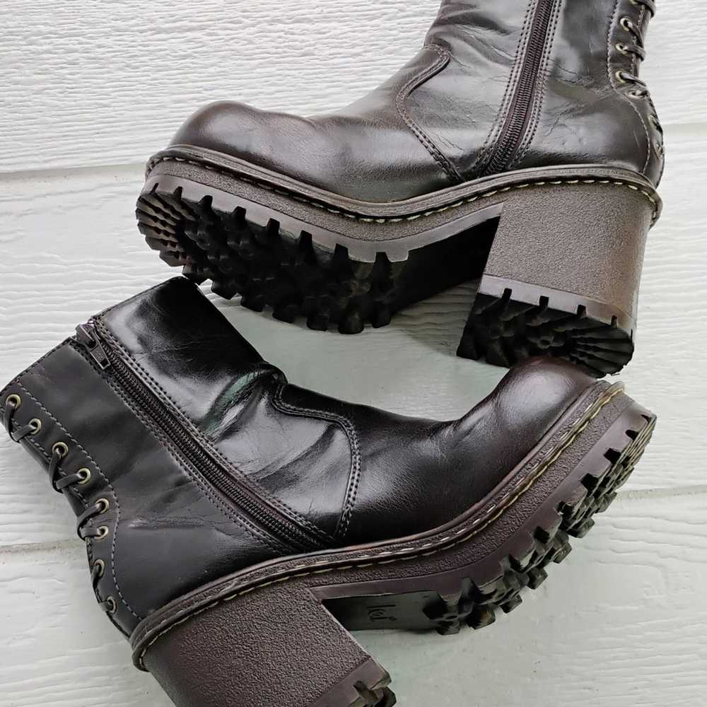 L.e.i. 90's Chunky Dannie Boots Black Sz 8 Grunge… - image 2