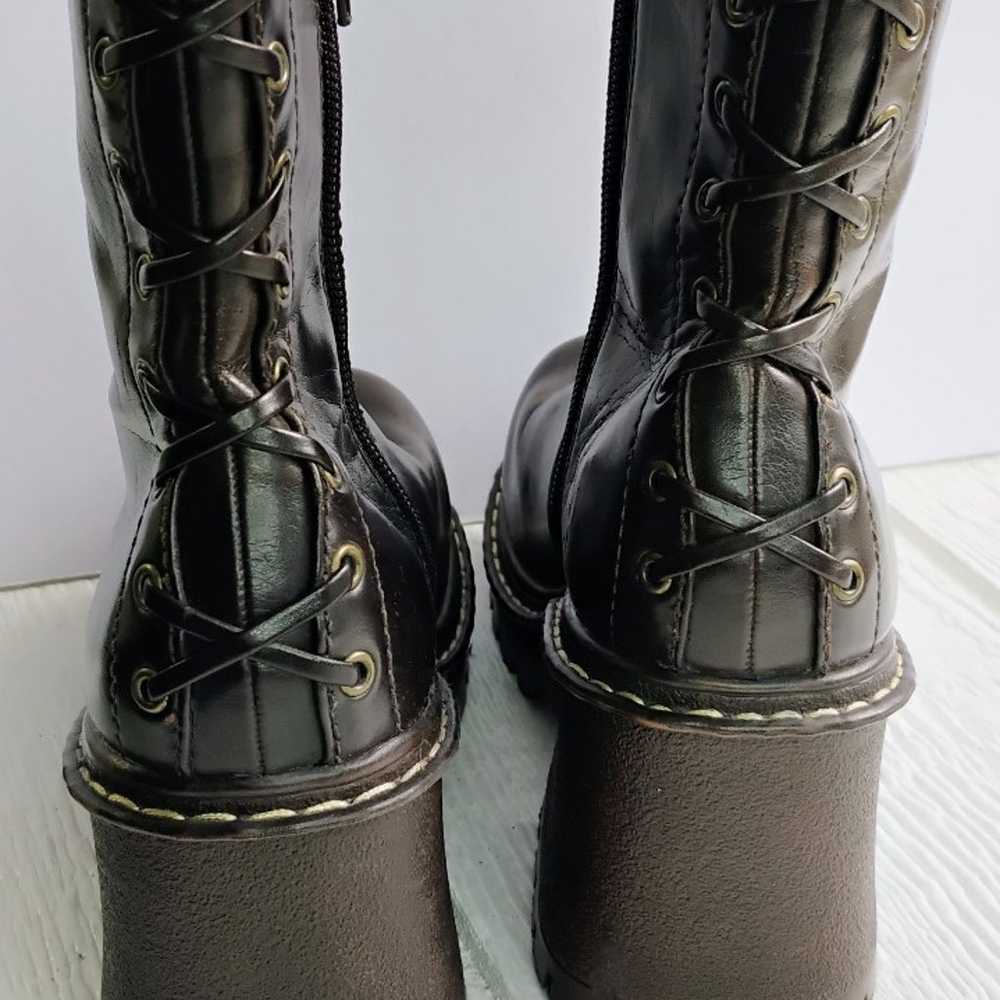 L.e.i. 90's Chunky Dannie Boots Black Sz 8 Grunge… - image 4