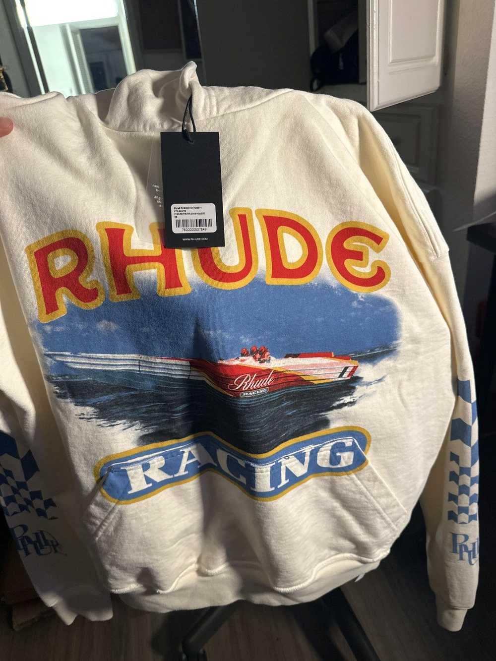 Rhude RHUDE Racing Team Hoodie Beige NEW - image 3