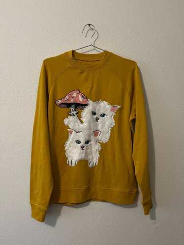 modest mouse / ambsn kitty and mushroom sweatshirt