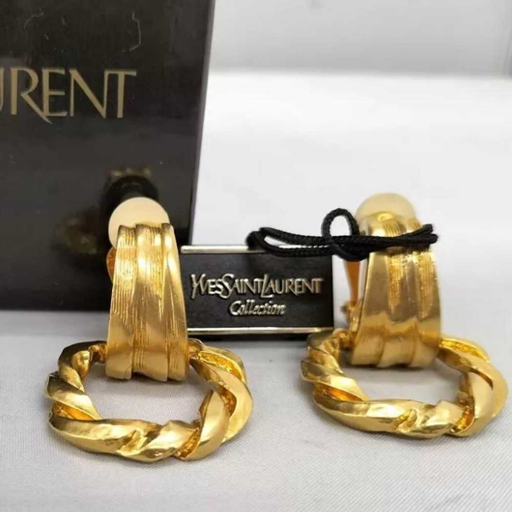 Yves Saint Laurent Vintage gold doorknocker earri… - image 1