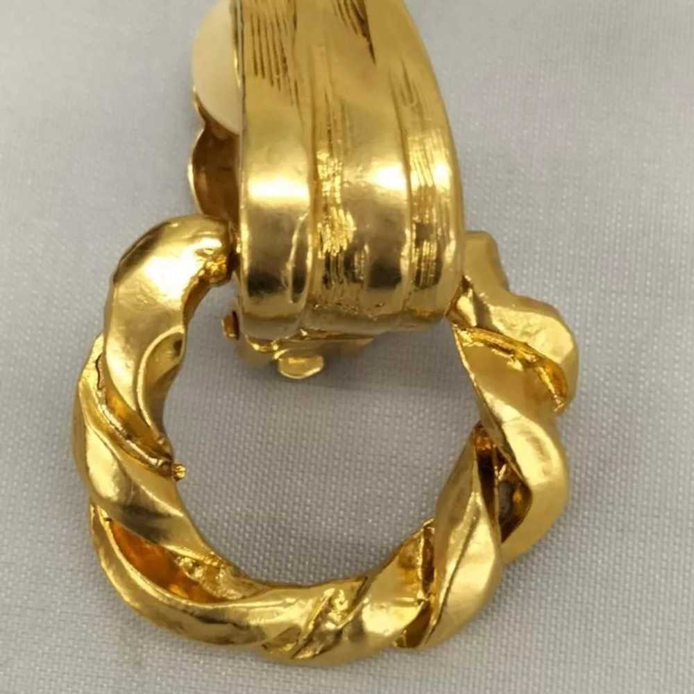 Yves Saint Laurent Vintage gold doorknocker earri… - image 2