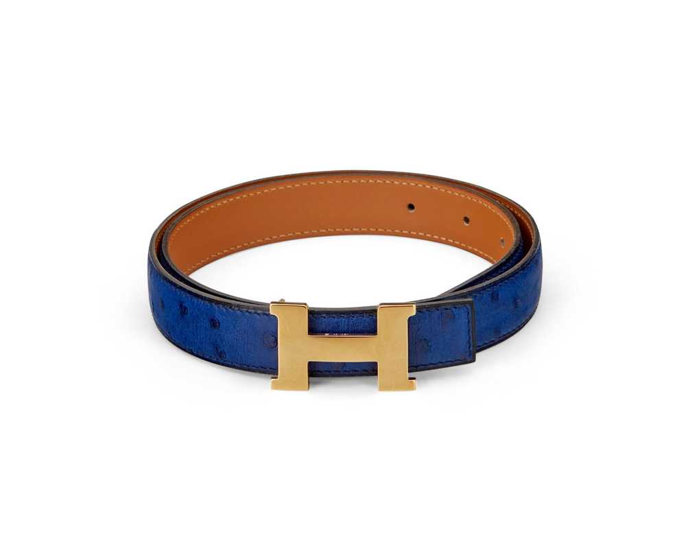 Hermes: A Vintage Blue Ostrich 24 mm Mini Constan… - image 1