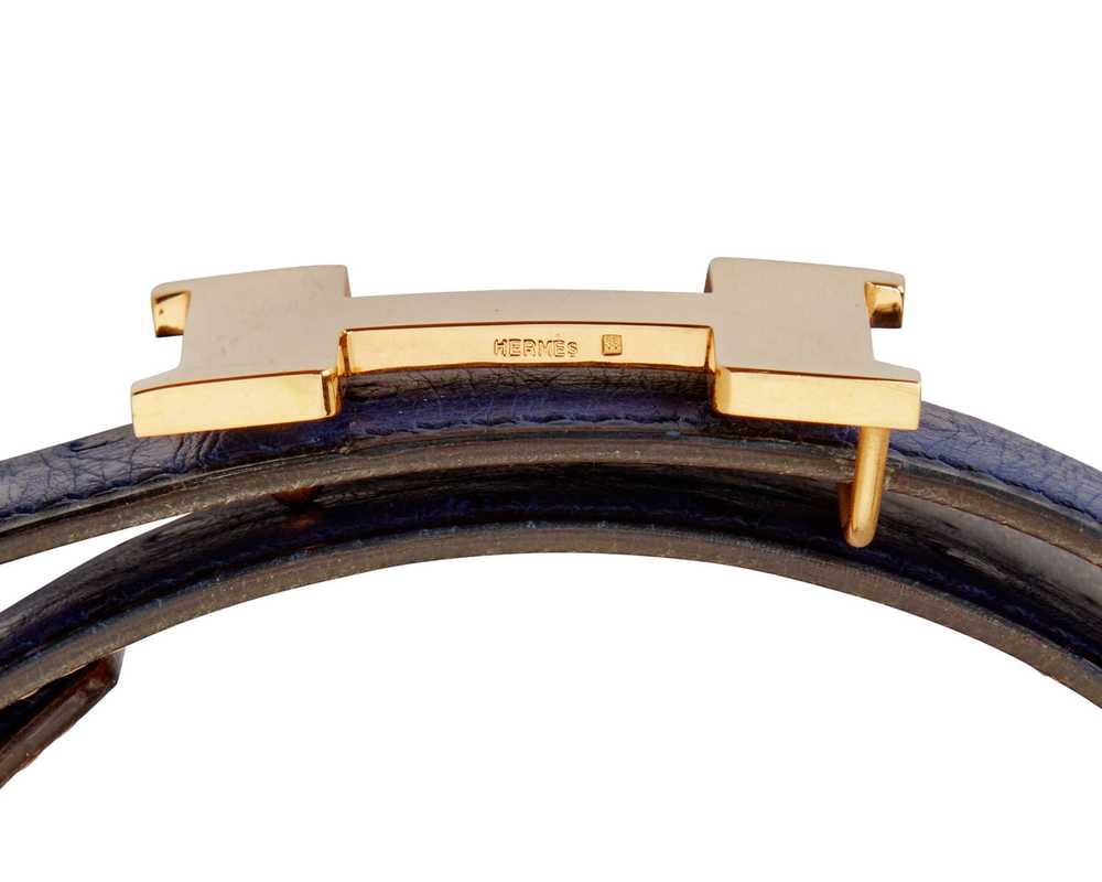 Hermes: A Vintage Blue Ostrich 24 mm Mini Constan… - image 2