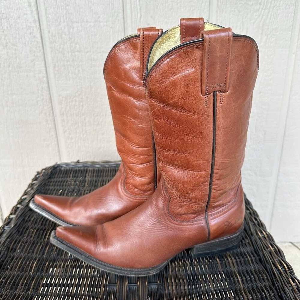 Vtg Botas Jaca Boots Womens Size 5 Mex 24 Brick R… - image 2