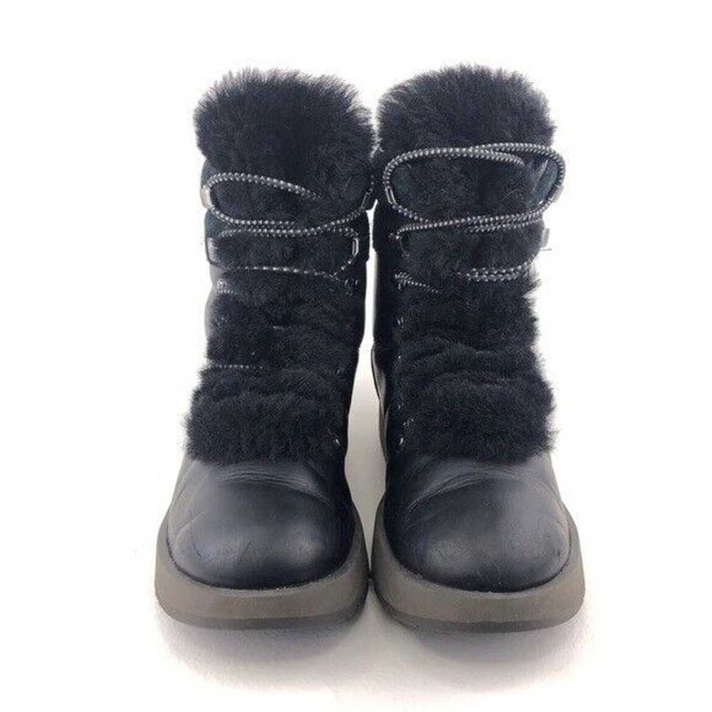 UGG Viki Waterproof Black Leather Lace up Winter … - image 4