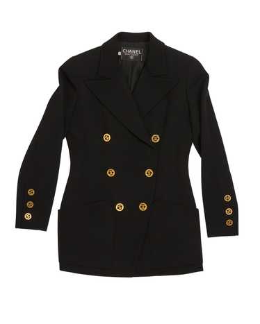 CHANEL: A Vintage Boutique Black Wool Jacket - image 1