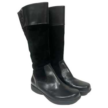 Dansko Delilah Black Suede and Leather Tall Ridin… - image 1