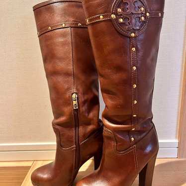 TORY BURCH Logo Studs Long Boots 5M