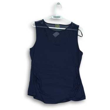 Anne Klein Womens Blue Sleeveless Round Neck Blou… - image 1