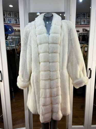 60’s White Faux Fur Coat By Oleg Cassini