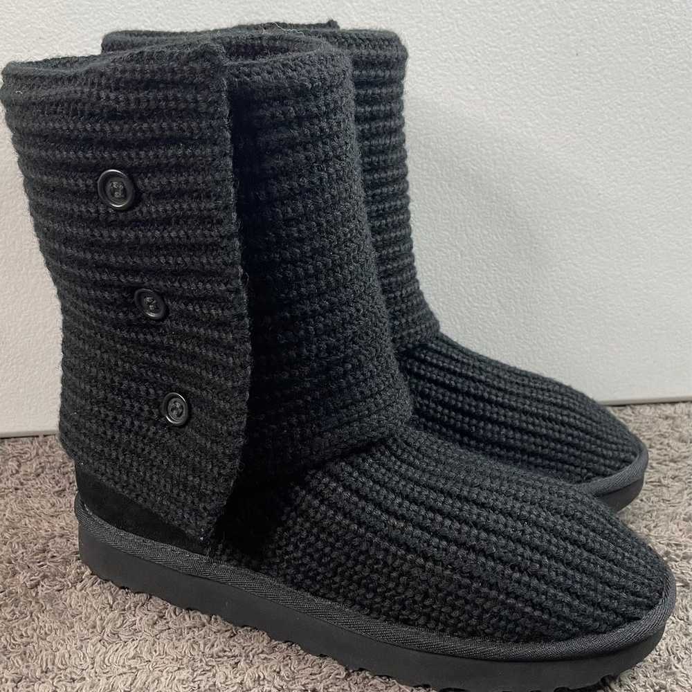 UGG CLASSIC CARDY BUTTON DETAILED KNIT BOOTS BLACK - image 9