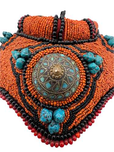 Nepalese Beaded Statement Necklace 1990s