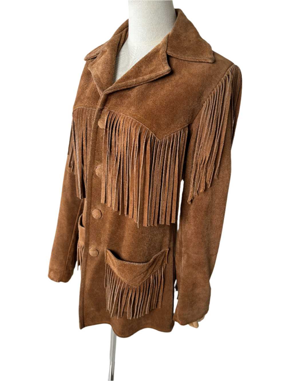 Brown Suede Fringed Jacket 1970s - image 3