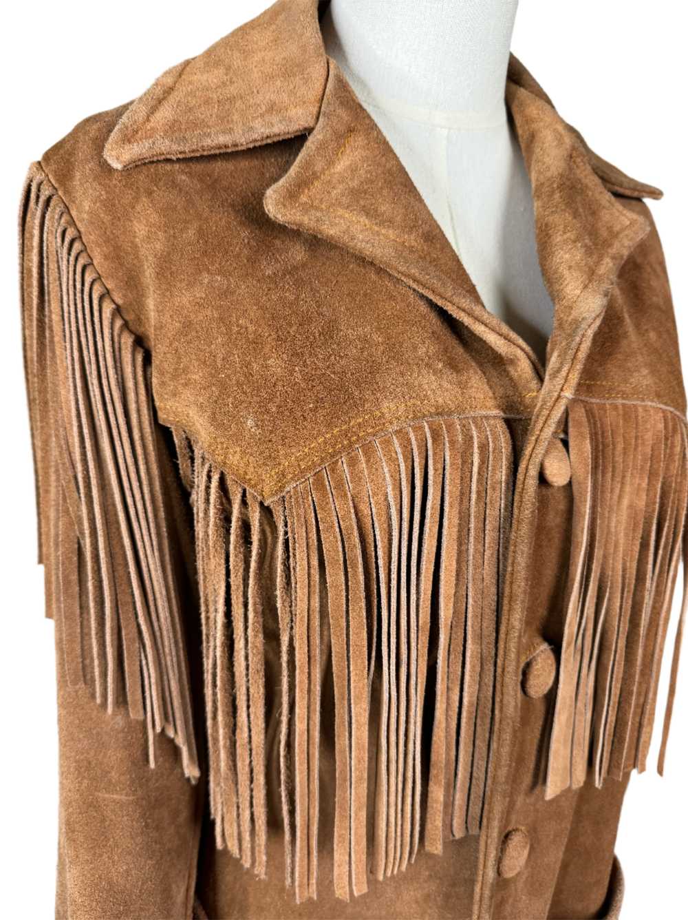 Brown Suede Fringed Jacket 1970s - image 4