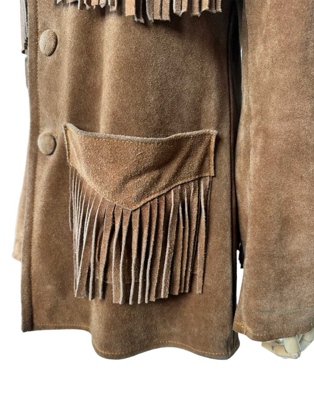 Brown Suede Fringed Jacket 1970s - image 6