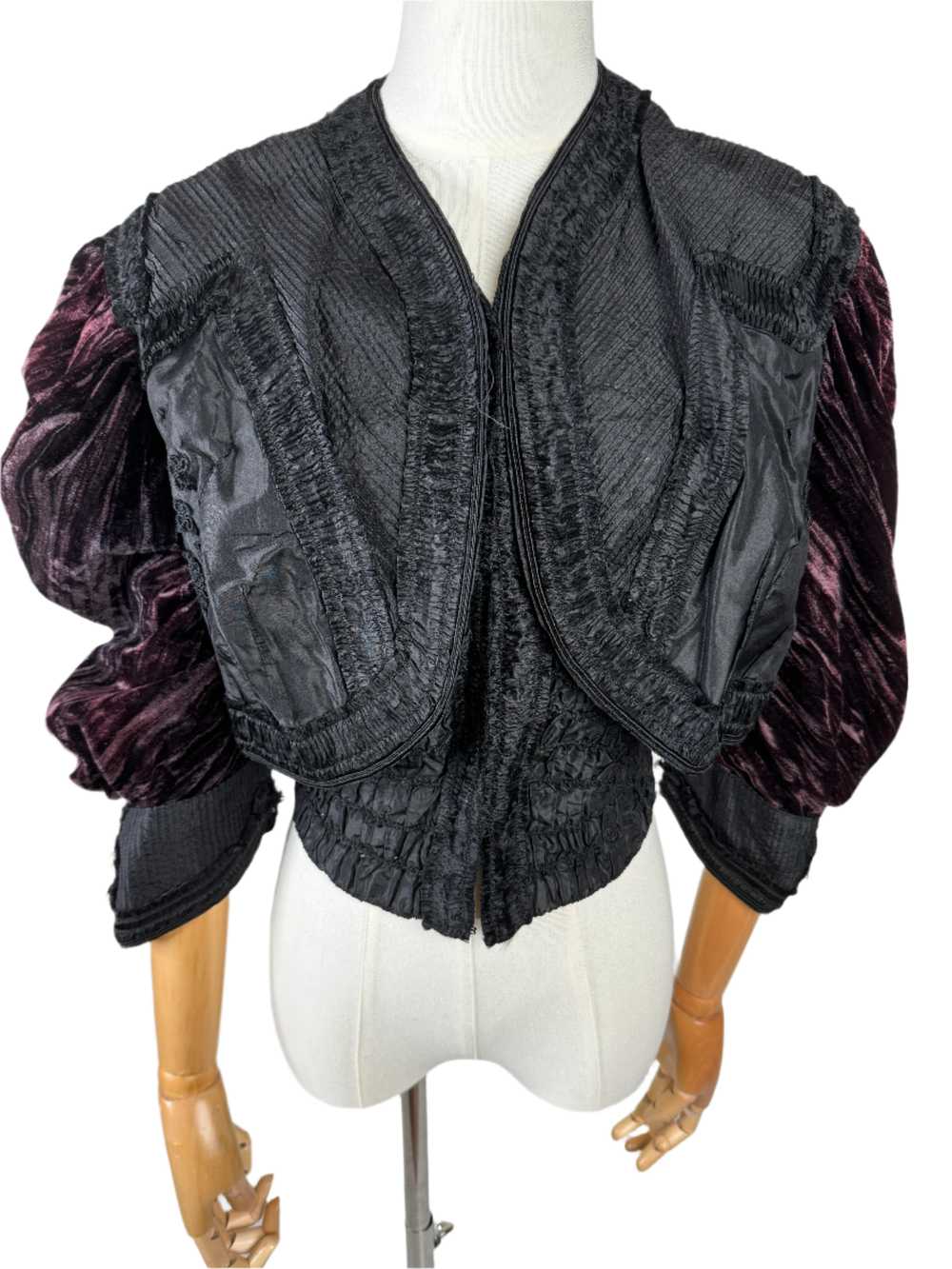 Black Pintuck & Velvet Bolero 1930s - image 1