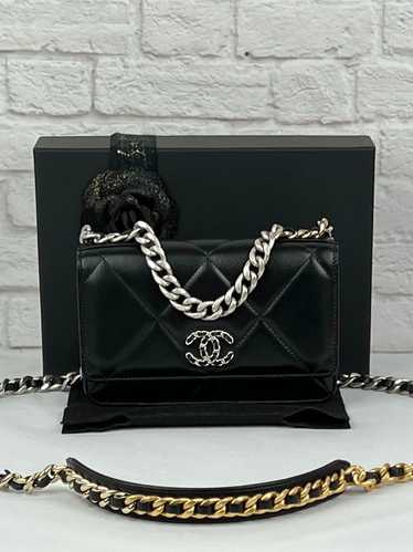 Chanel Lambskin Quilted Chanel 19 Wallet On Chain 