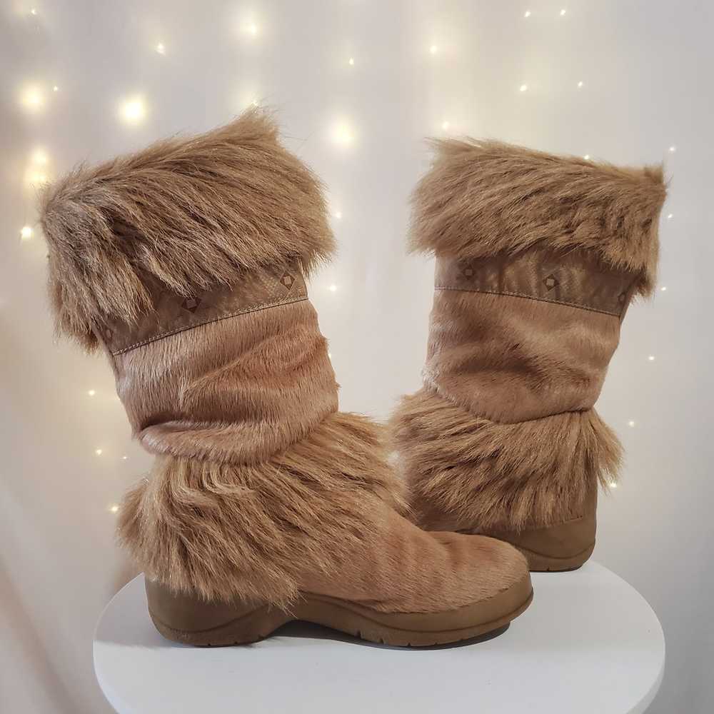 Tecnica Vintage Aztec Tribal Fur Tan Leather Calf… - image 4