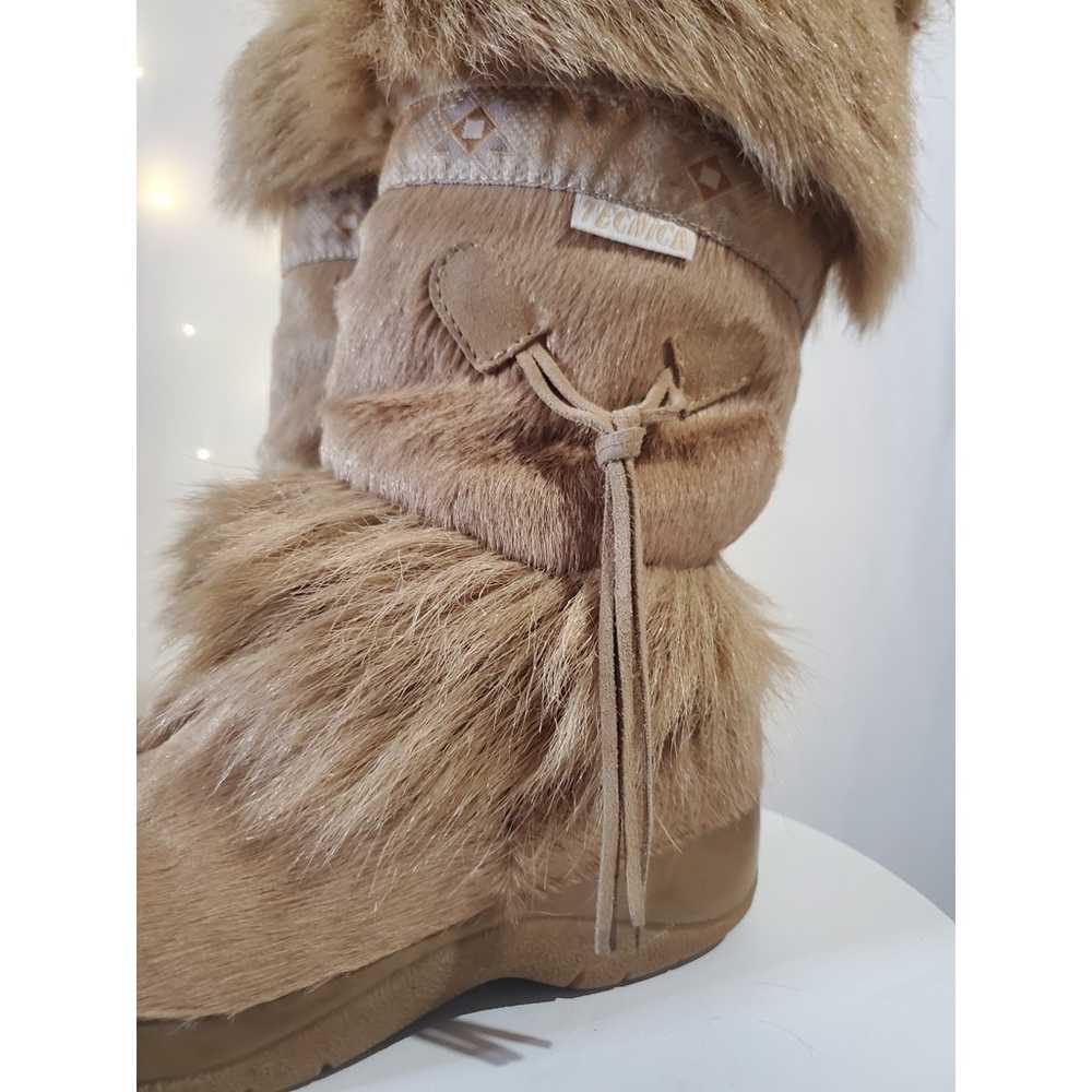 Tecnica Vintage Aztec Tribal Fur Tan Leather Calf… - image 6