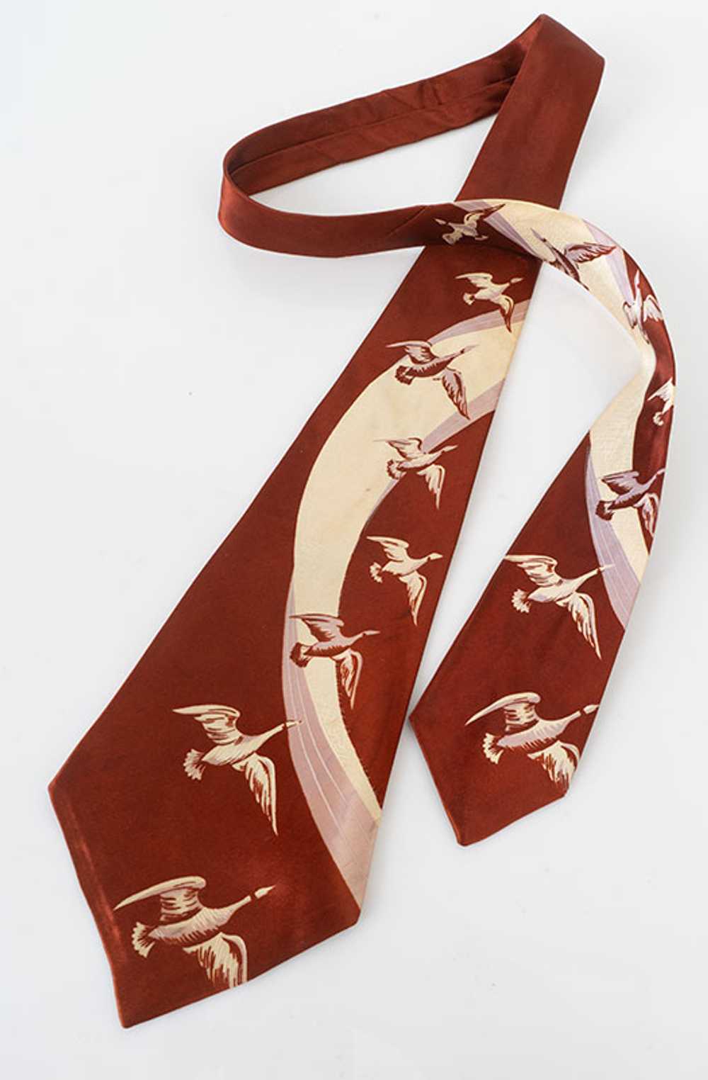 Vintage Flying Ducks Necktie - image 1