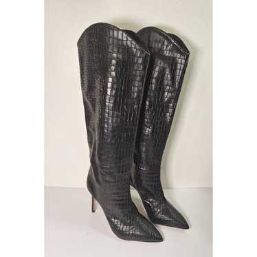 SCHUTZ Maryana Knee Boots Crocodile Embossed Leat… - image 1